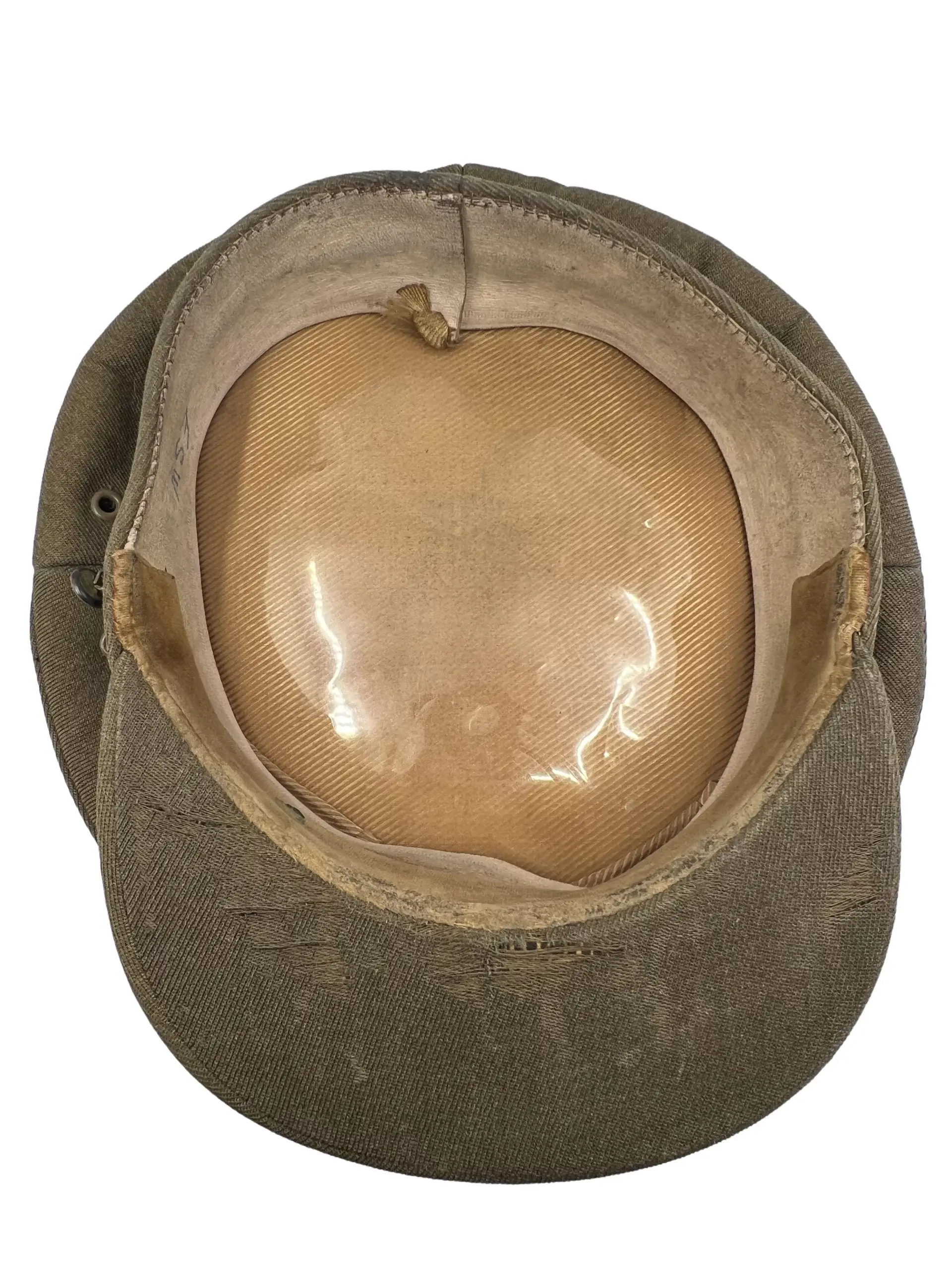 WW1 Canadian Militia Officers Peak Cap Hat Size 7 1/4 MISSING CHIN STRAP WW1 Canadian Militia Officers Peak Cap Hat Size 7 1/4 MISSING CHIN STRAP