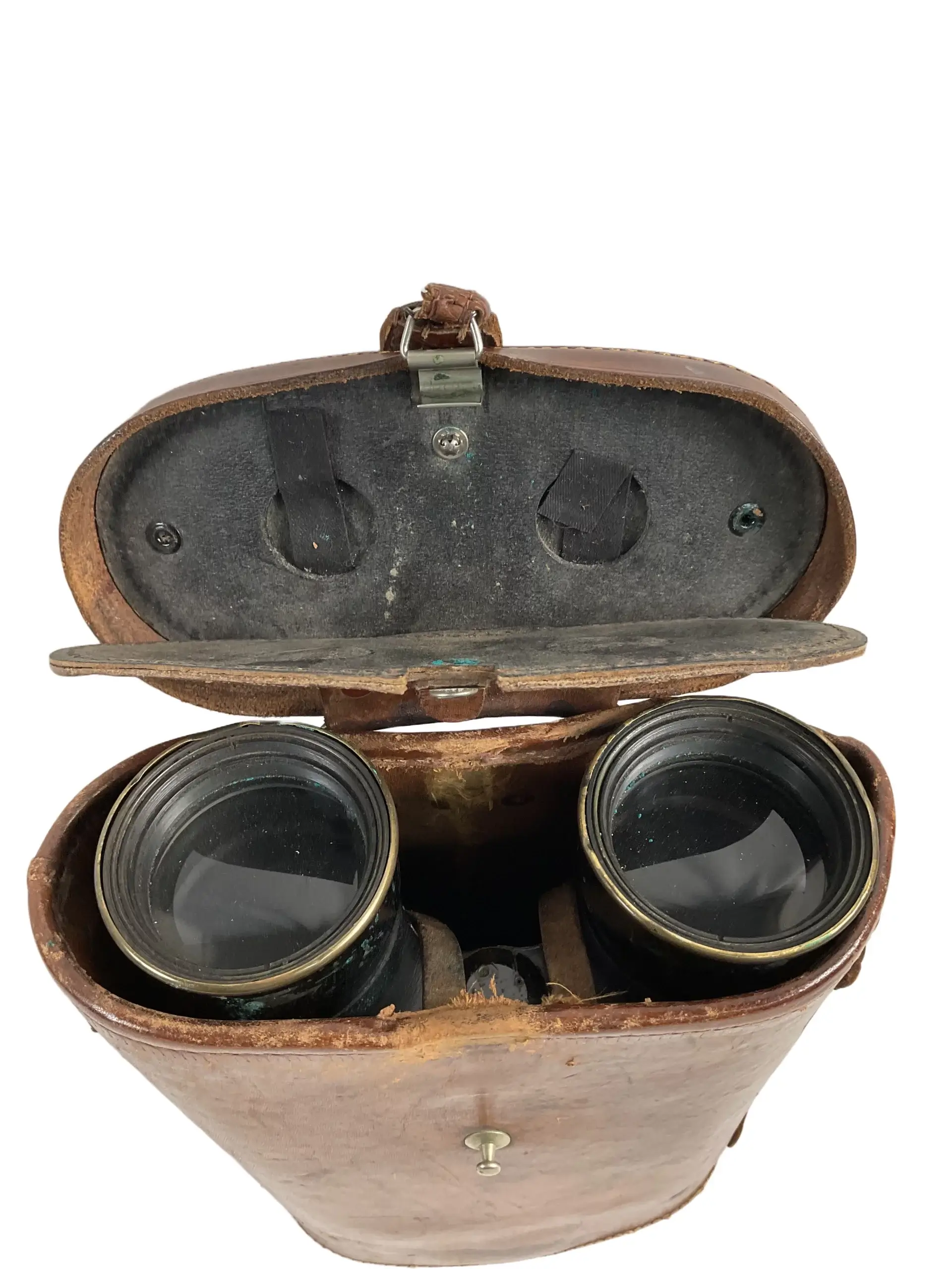 WW2 British RN Navy 12 X 50 Binoculars In Leather Case WW2 British RN Navy 12 X 50 Binoculars In Leather Case