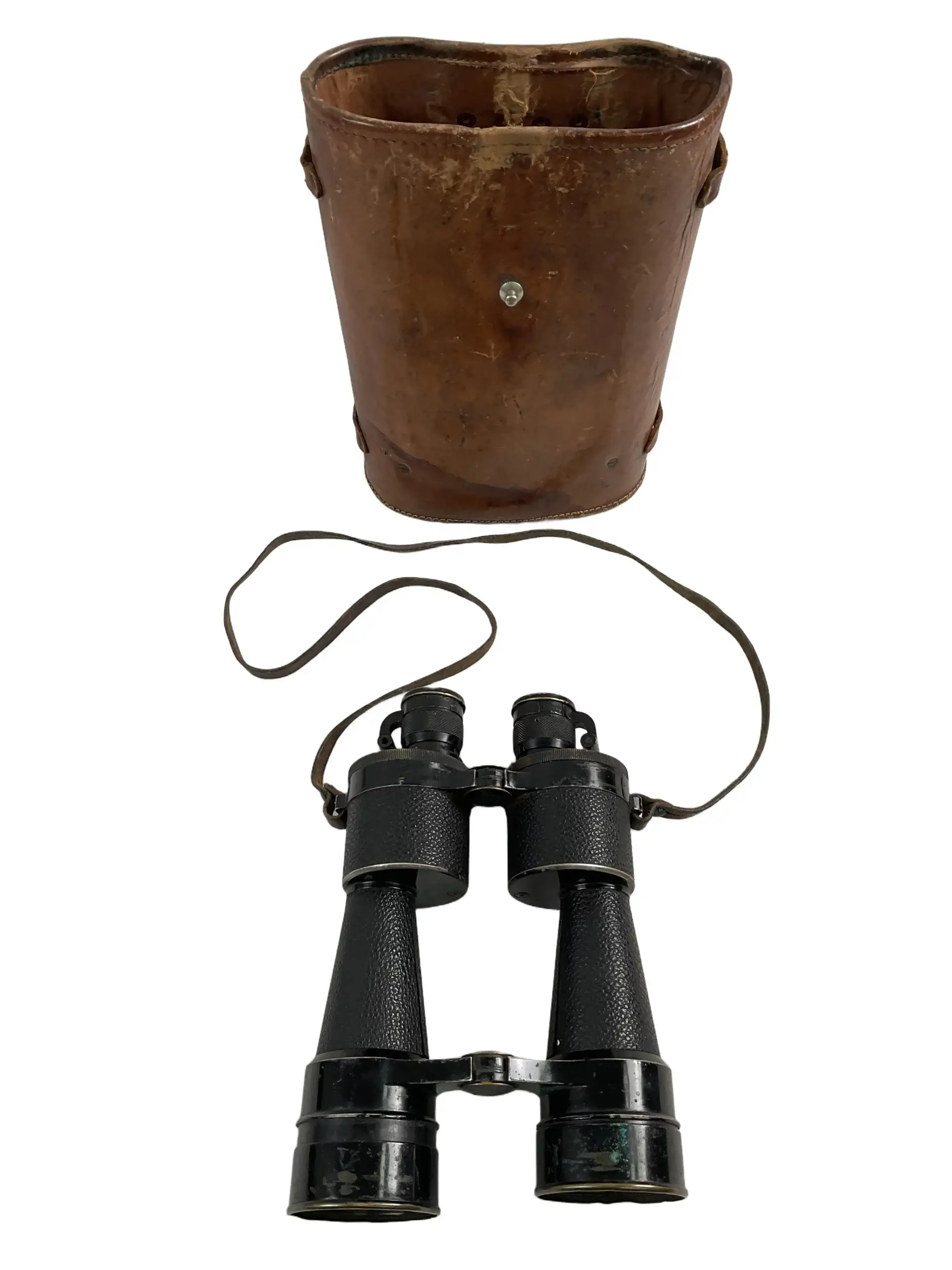 WW2 British RN Navy 12 X 50 Binoculars In Leather Case WW2 British RN Navy 12 X 50 Binoculars In Leather Case