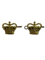 Canadian Army Officers Brass Majors Crowns Rank Insignia Pair