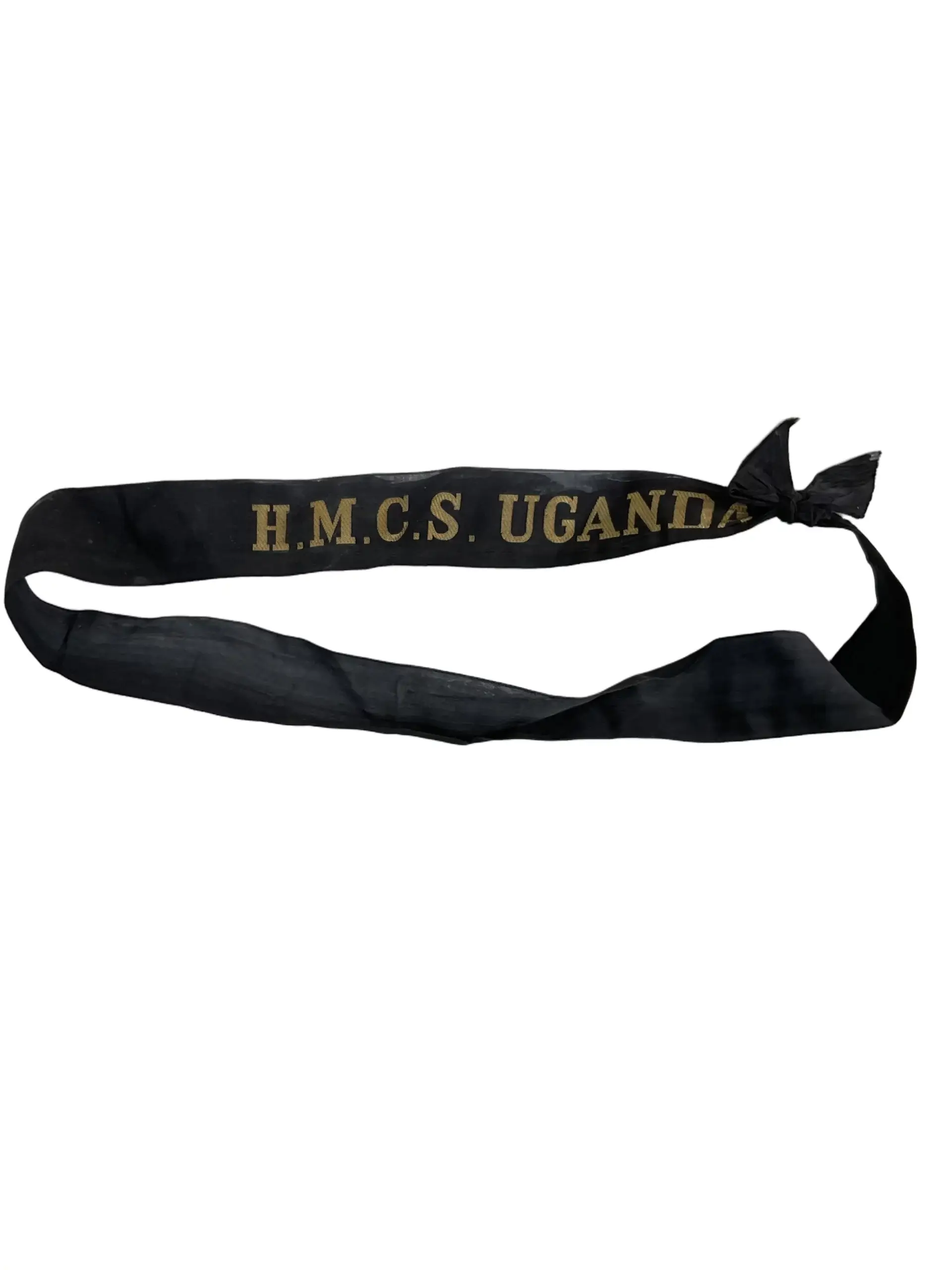 Canadian RCN Navy HMCS Uganda Cap Tally Full Length Canadian RCN Navy HMCS Uganda Cap Tally Full Length