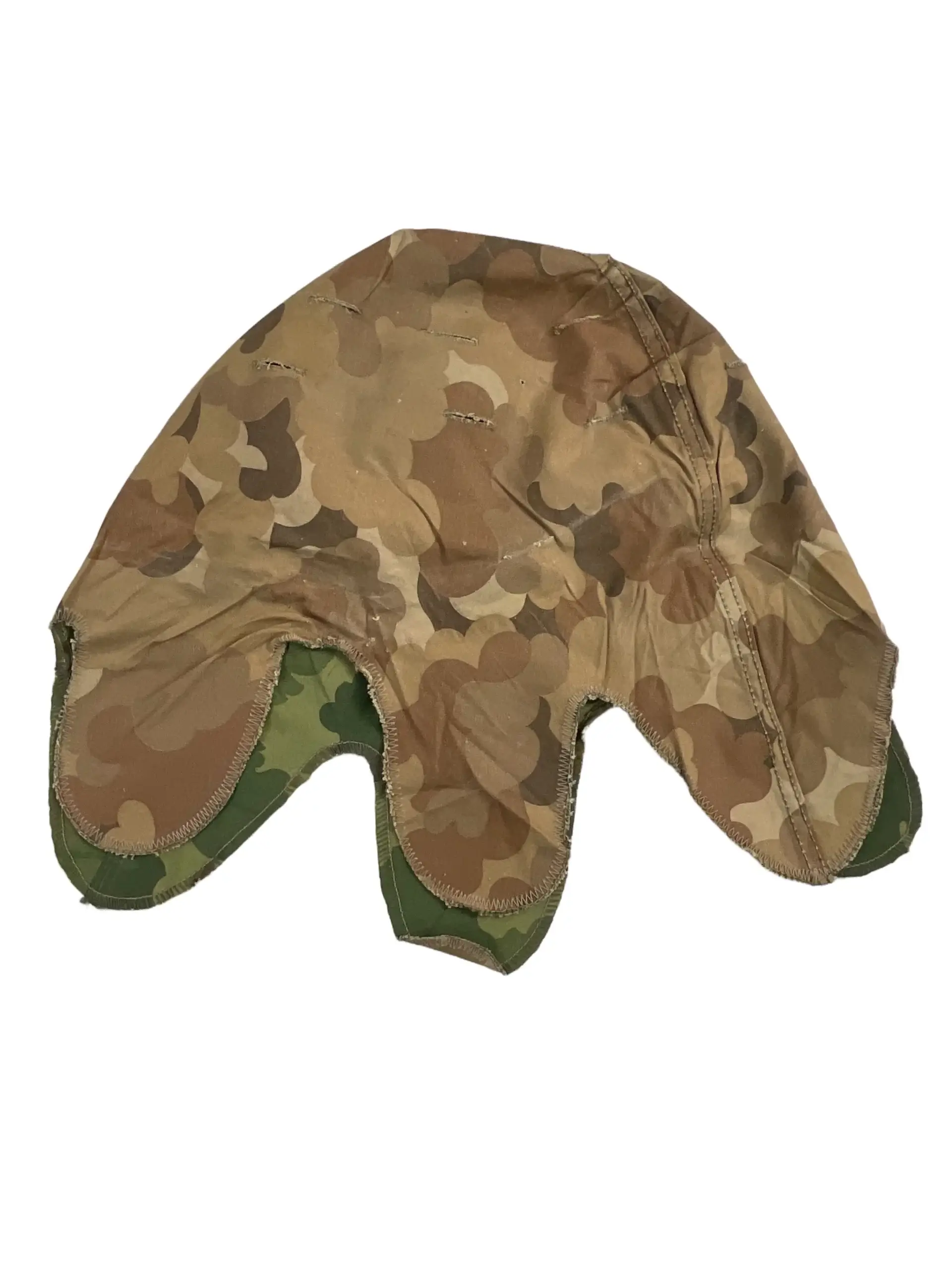 US Army M1 Rear Seam Swivel Bail Steel Helmet With Reversible Camouflage Cover 1964 and 1973 US Army M1 Rear Seam Swivel Bail Steel Helmet With Reversible Camouflage Cover 1964 and 1973
