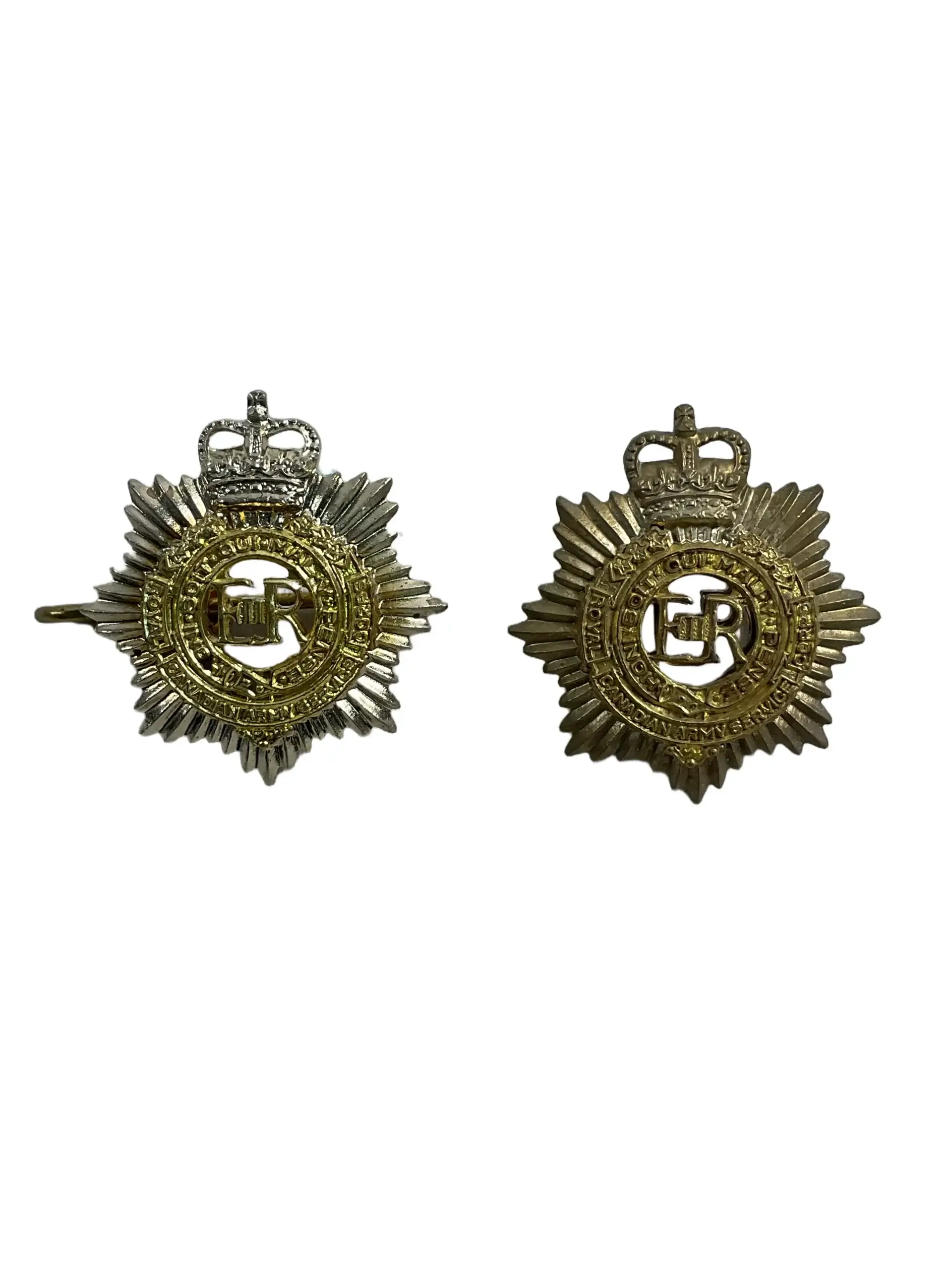 Royal Canadian Army Service Corps RCASC Collars Insignia Pair Royal Canadian Army Service Corps RCASC Collars Insignia Pair