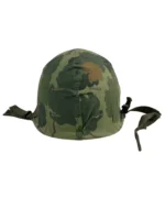 US Army M1 Rear Seam Swivel Bail Steel Helmet With Reversible Camouflage Cover Dated 1977 US Army M1 Rear Seam Swivel Bail Steel Helmet With Reversible Camouflage Cover Dated 1977