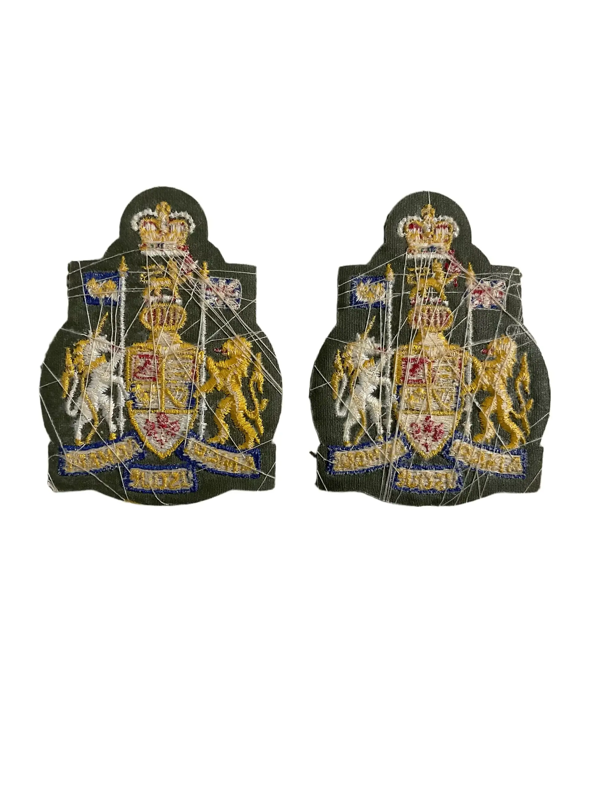 Canadian Army Khaki RSM Rank Insignia Pair Canadian Army Khaki RSM Rank Insignia Pair