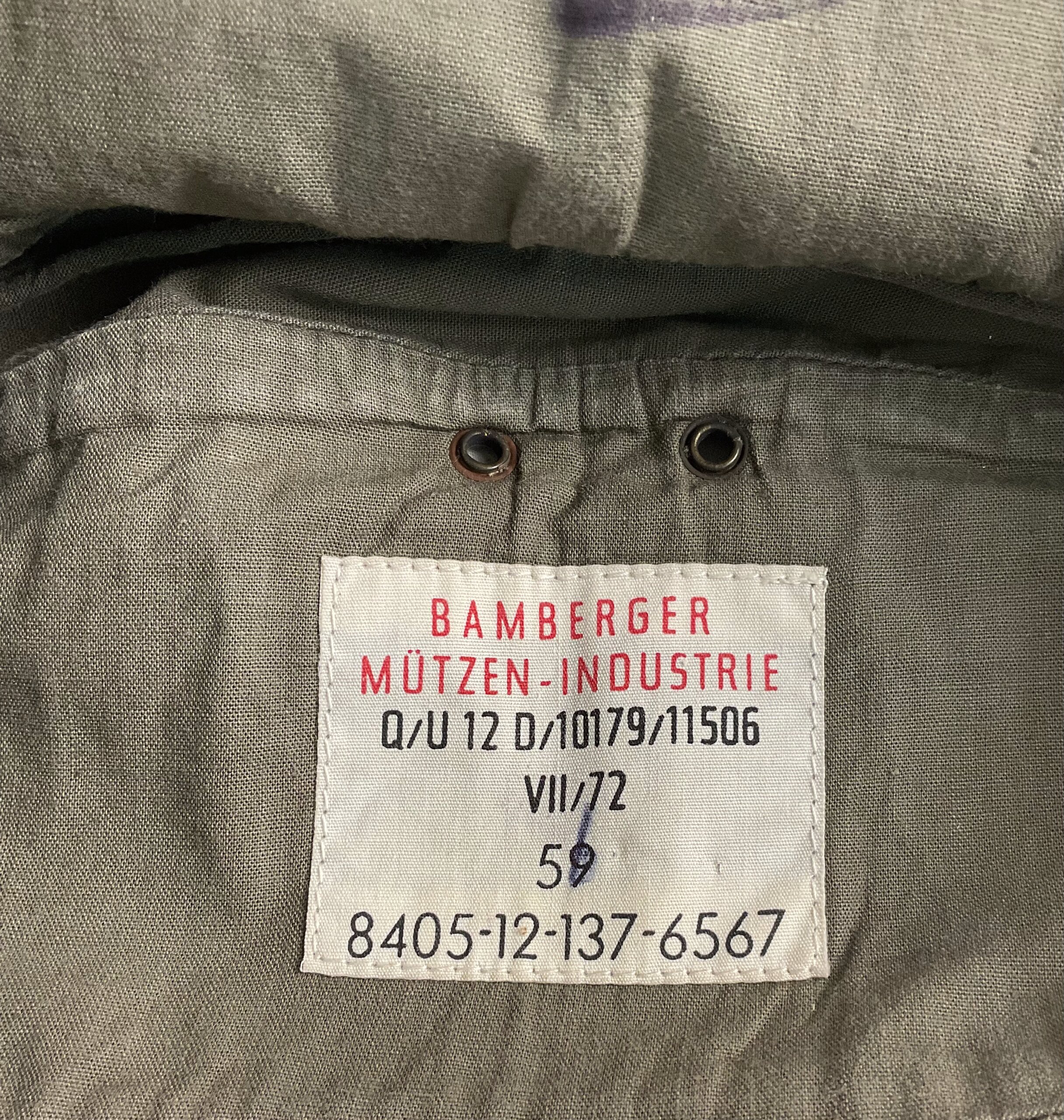 West German Army Moleskin Wedge Cap Size 59 West German Army Moleskin Wedge Cap Size 59