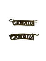 WW1 Canadian CEF CANADA Curved Shoulder Titles Insignia Pair