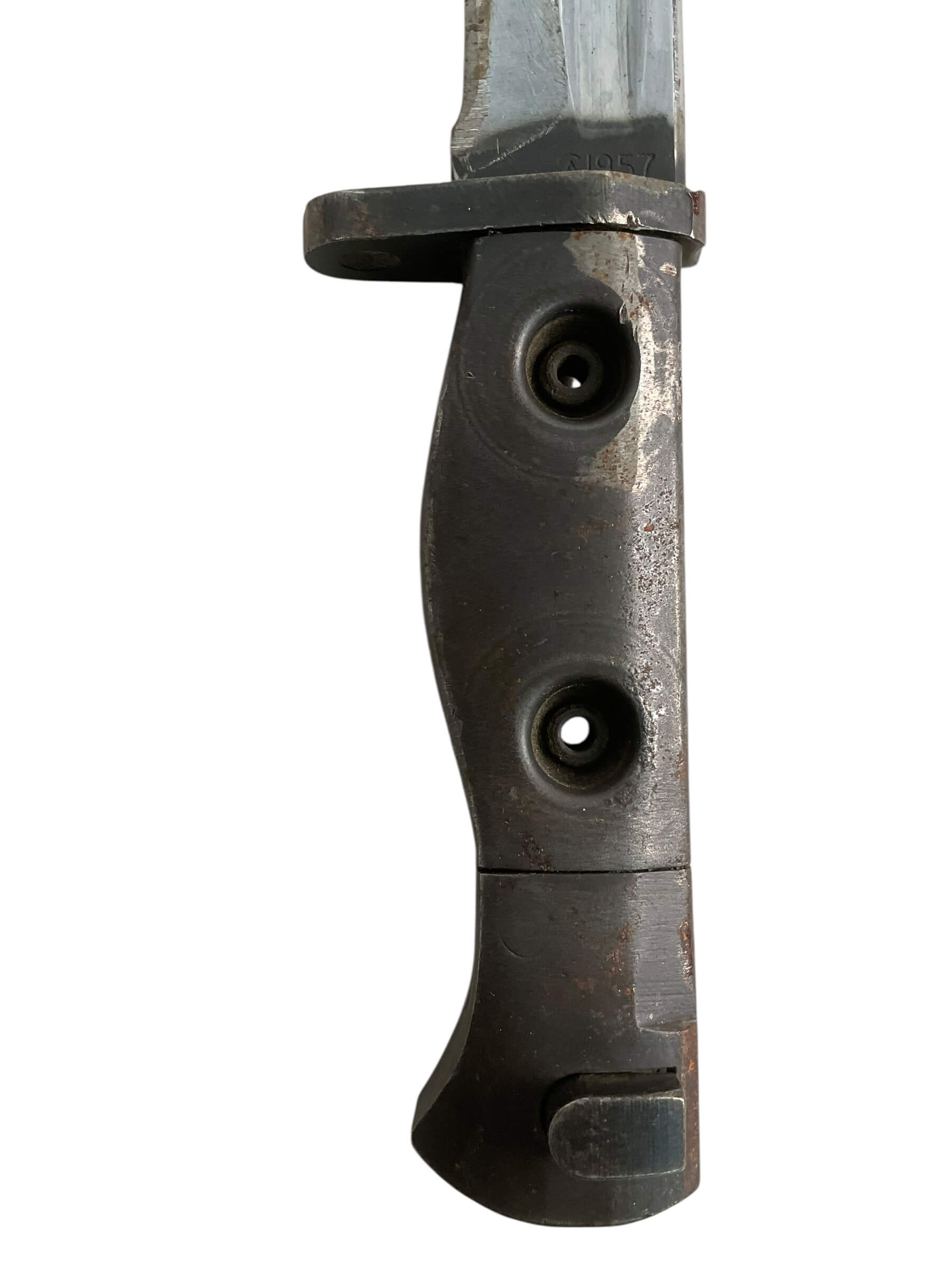 Canadian Forces FN C1 Bayonet With Scabbard 1957 Dated With Frog Sharpened MISSING BARREL MOUNT Canadian Forces FN C1 Bayonet With Scabbard 1957 Dated With Frog Sharpened MISSING BARREL MOUNT