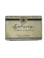 WW2 British RN Navy Embassy Cigarette Tin EMPTY