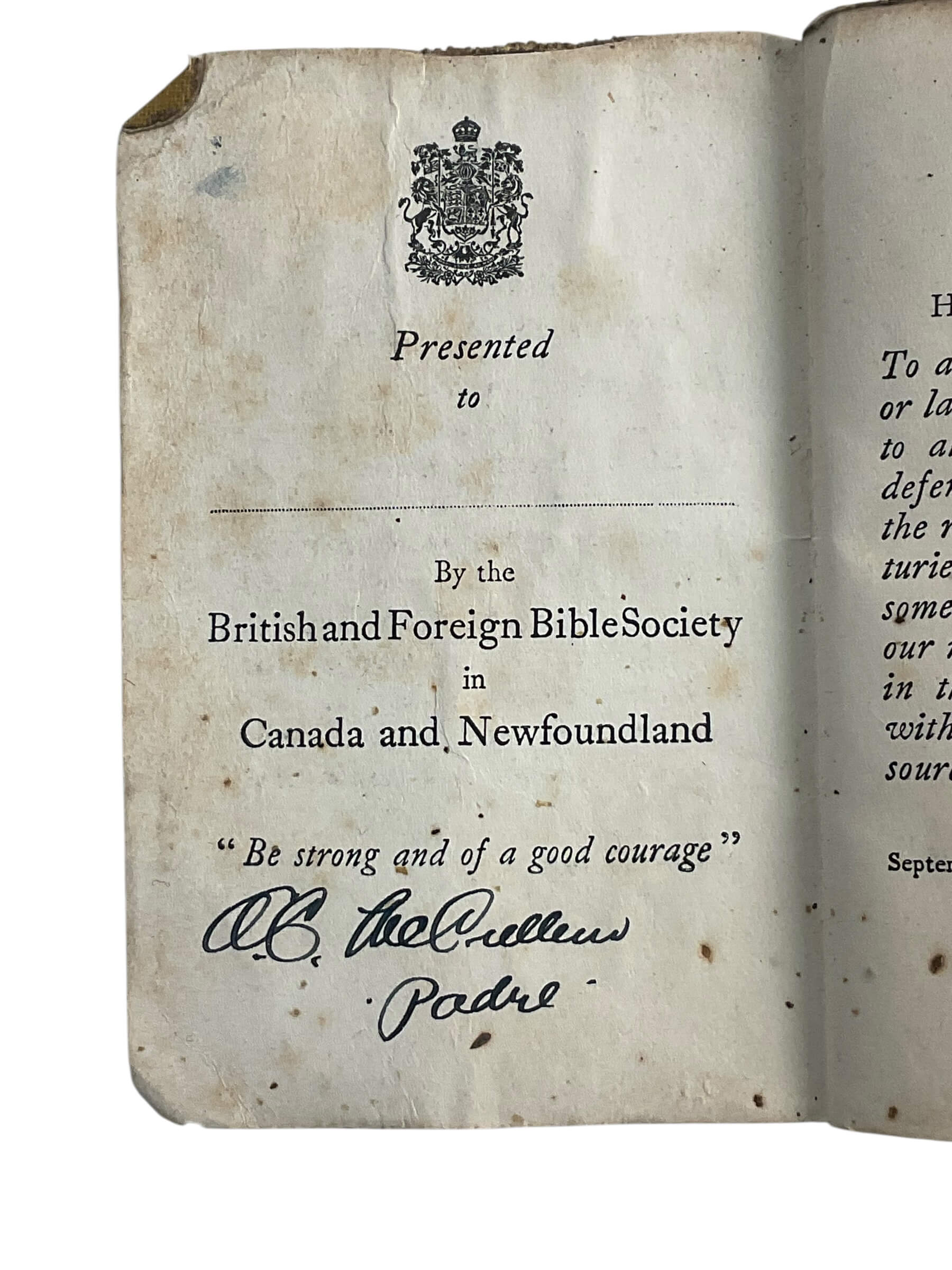 WW2 British New Testament Bible WW2 British New Testament Bible