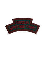 WW2 Canadian Armoured Corps Canvas Shoulder Title Insignia Single