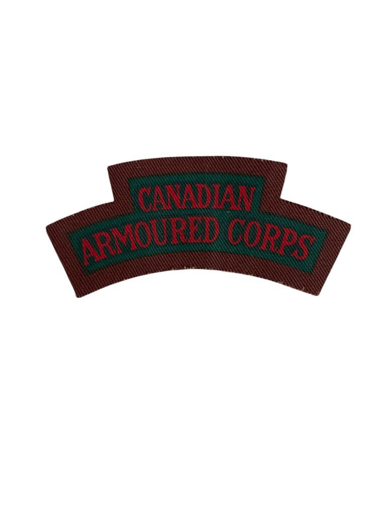 WW2 Canadian Armoured Corps Canvas Shoulder Title Insignia Single WW2 Canadian Armoured Corps Canvas Shoulder Title Insignia Single