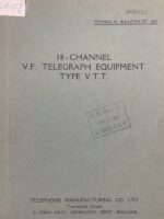 British Army 18-Channel V.F. Telegraph Equipment Type V.T.T. Used Softcover Reference Book British Army 18-Channel V.F. Telegraph Equipment Type V.T.T. Used Softcover Reference Book