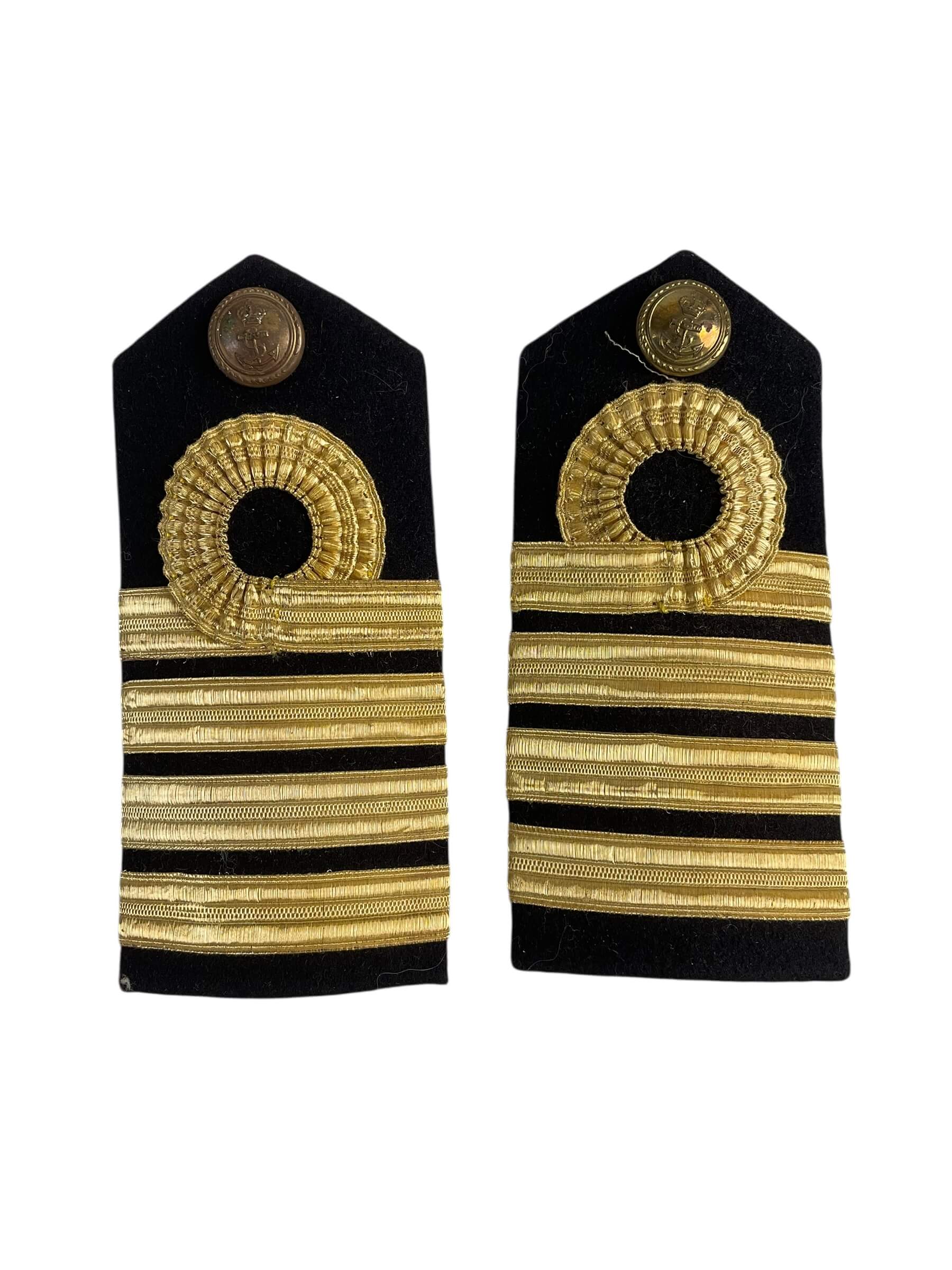 Canadian RCN Navy Captain Shoulder Boards Insignia Pair Canadian RCN Navy Captain Shoulder Boards Insignia Pair