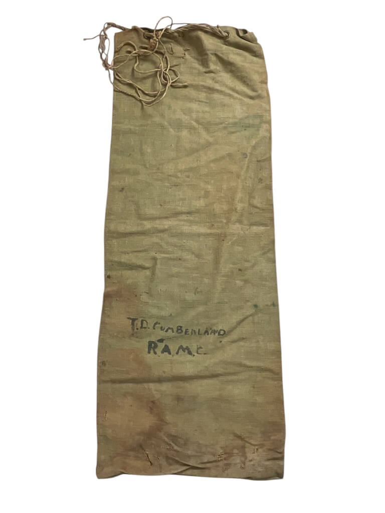 WW1 British BEF Sandbag Named RAMC 35" X 13" WW1 British BEF Sandbag Named RAMC 35" X 13"