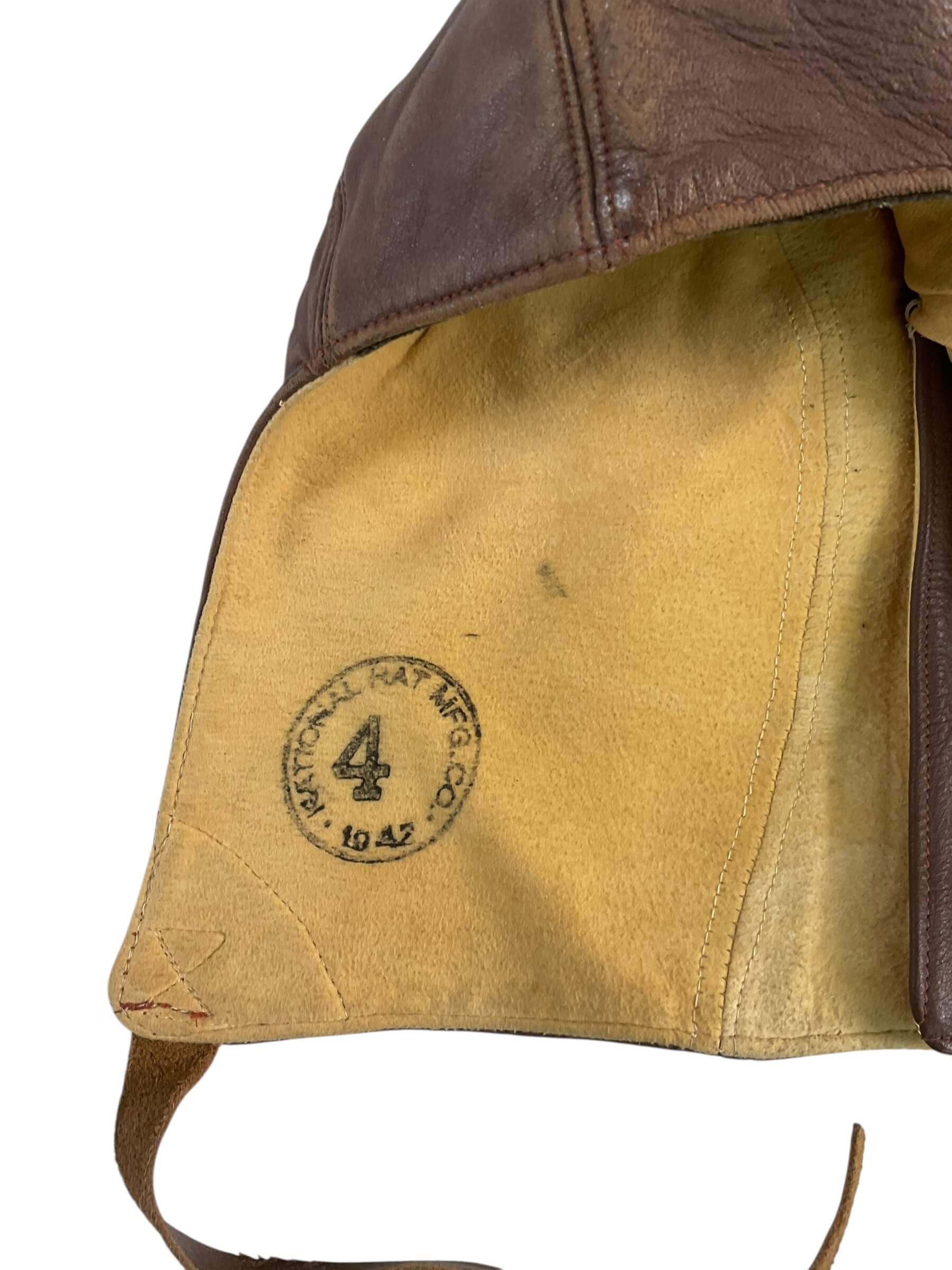 WW2 Canadian RCAF Type B Leather Flying Helmet Training Size 4 WW2 Canadian RCAF Type B Leather Flying Helmet Training Size 4