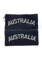 WW2 Australian RAAF AUSTRALIA Shoulder Titles Insignia Pair UNCUT