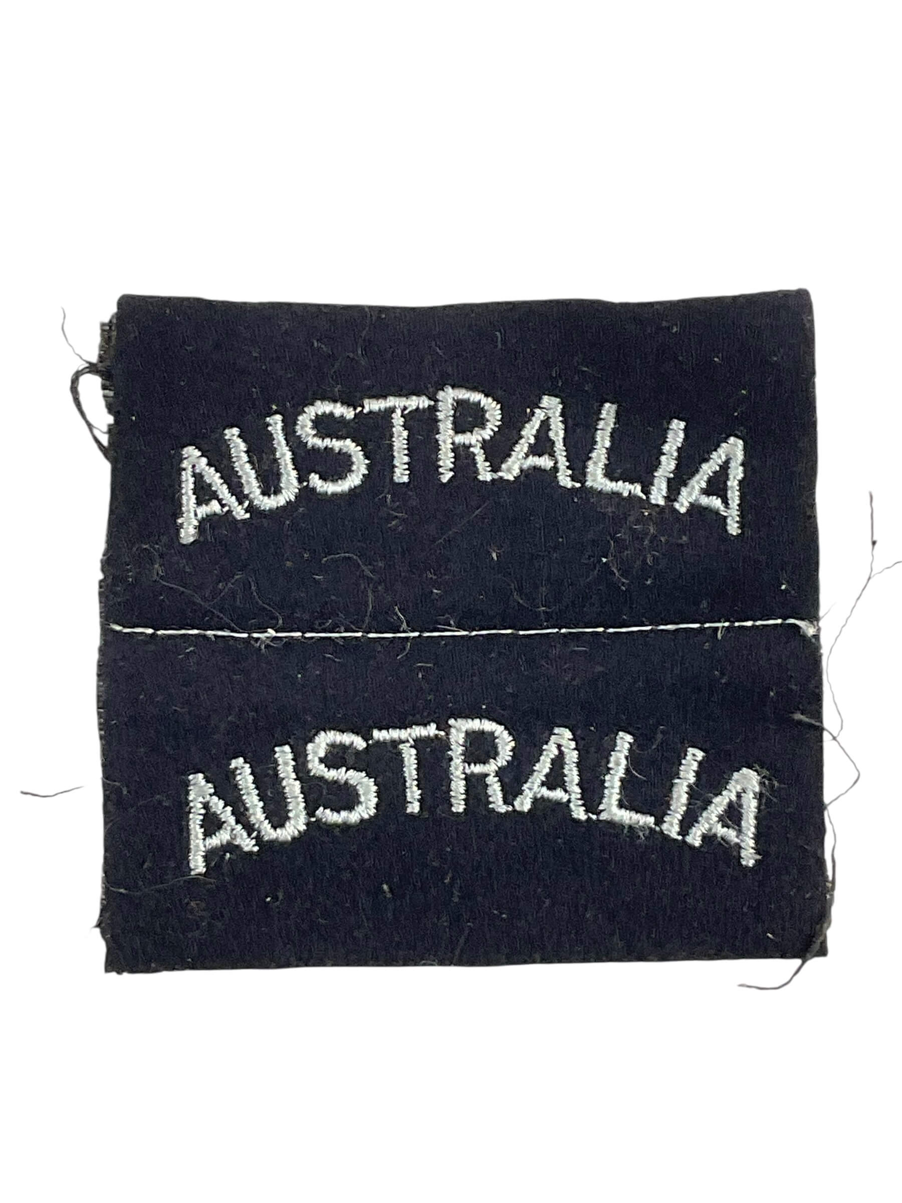 WW2 Australian RAAF AUSTRALIA Shoulder Titles Insignia Pair UNCUT WW2 Australian RAAF AUSTRALIA Shoulder Titles Insignia Pair UNCUT