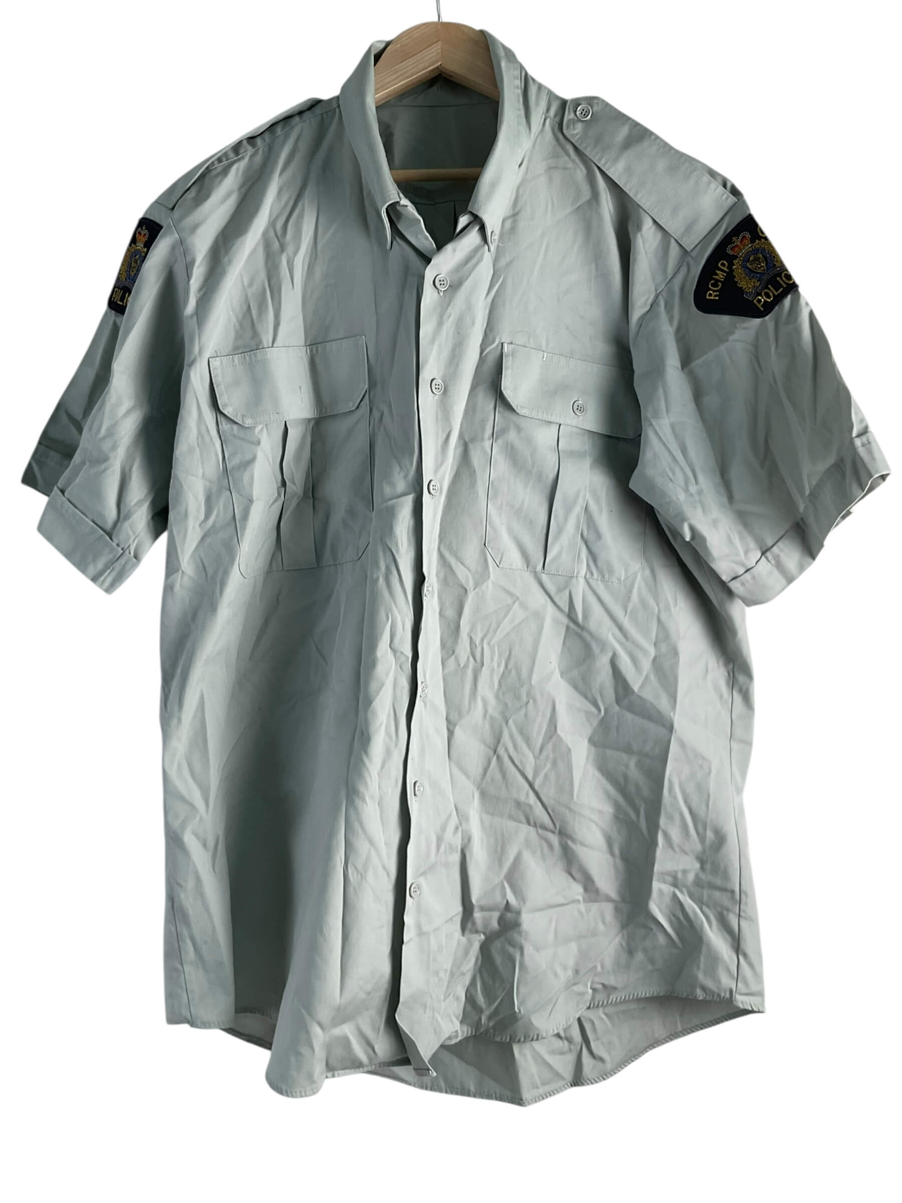 Royal Canadian Mounted Police RCMP Short Sleeve Blue Shirt Size 17 Royal Canadian Mounted Police RCMP Short Sleeve Blue Shirt Size 17