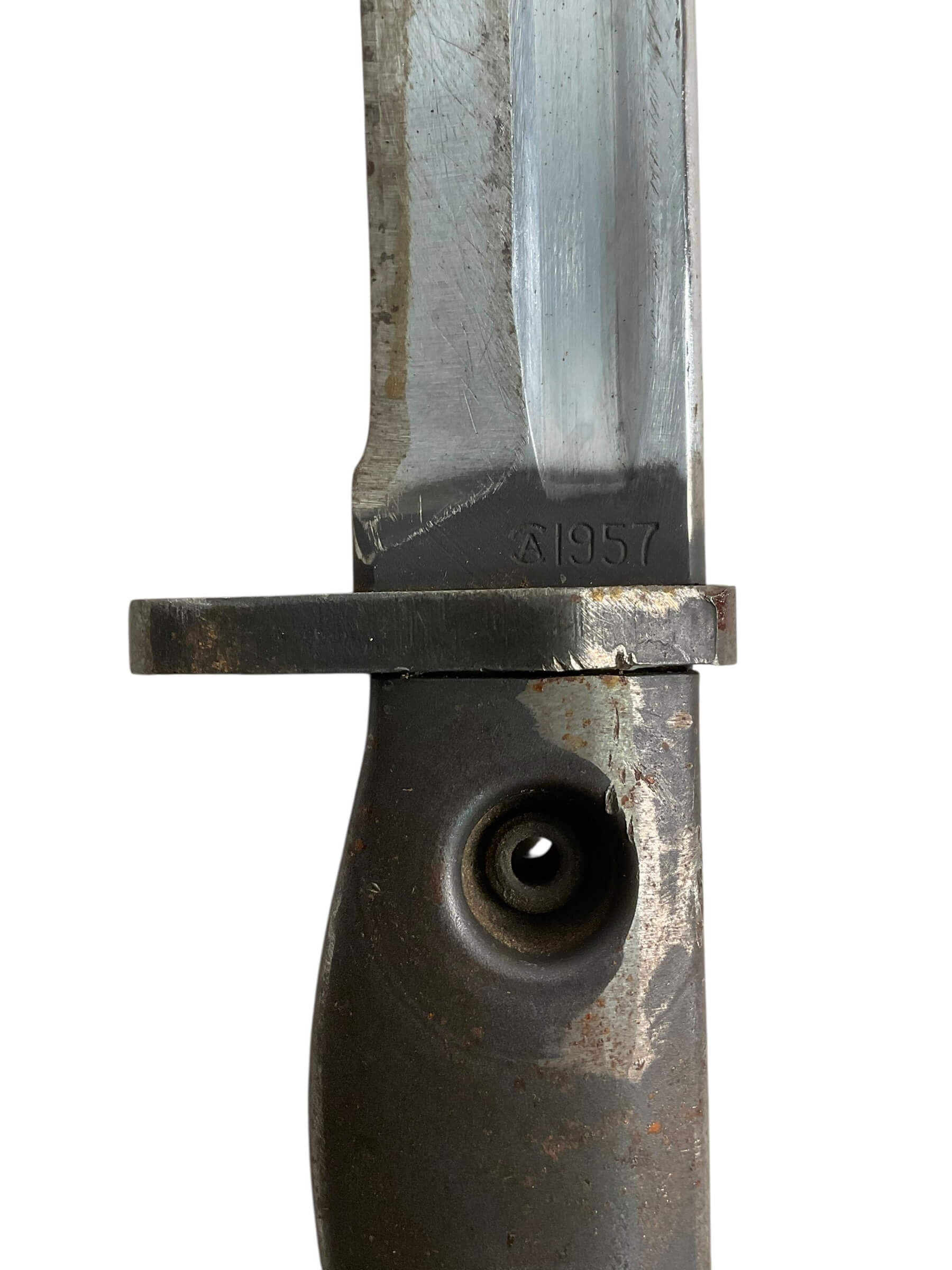 Canadian Forces FN C1 Bayonet With Scabbard 1957 Dated With Frog Sharpened MISSING BARREL MOUNT Canadian Forces FN C1 Bayonet With Scabbard 1957 Dated With Frog Sharpened MISSING BARREL MOUNT