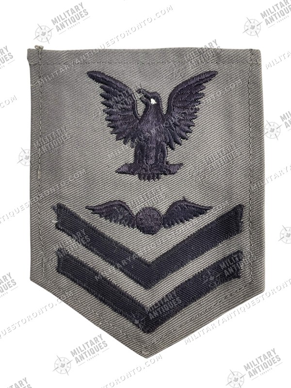 WW2 US USN Navy Grey Aviation Machinist's Mate 2nd Class Rank Insignia ...