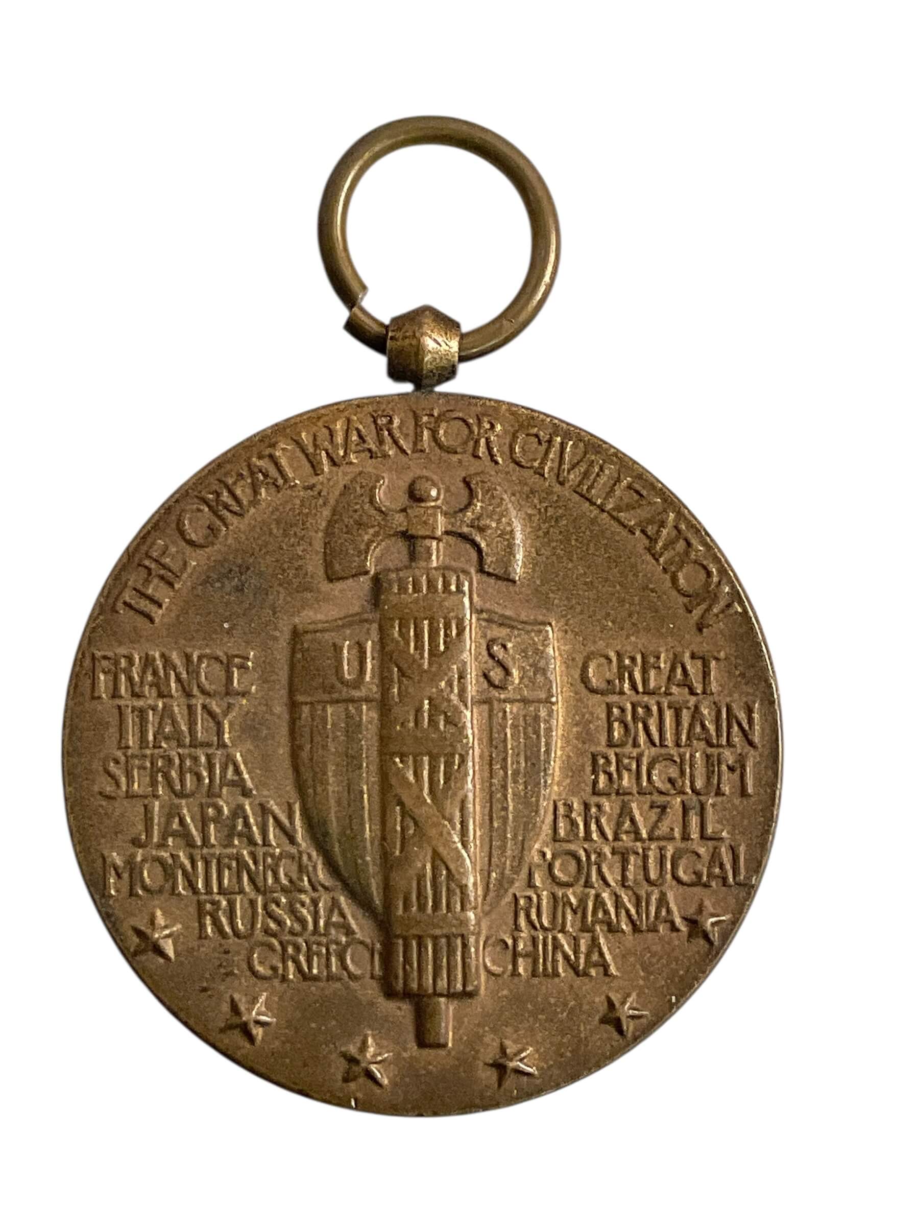 WW1 US AEF Victory Medal Full Size WW1 US AEF Victory Medal Full Size