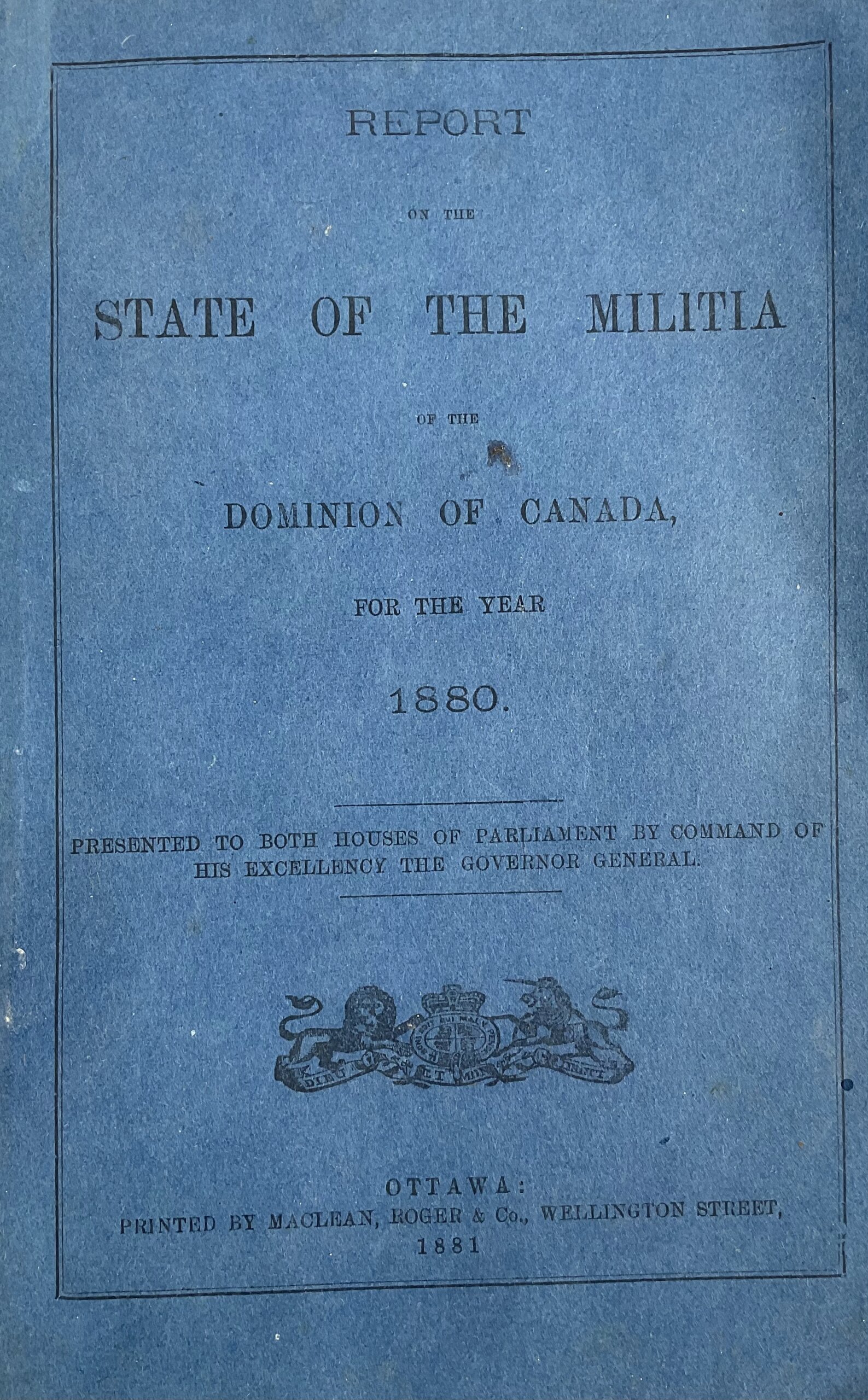 Canadian Report on the State of the Militia Dominion of Canada 1880 Used Softcover Reference Book Canadian Report on the State of the Militia Dominion of Canada 1880 Used Softcover Reference Book