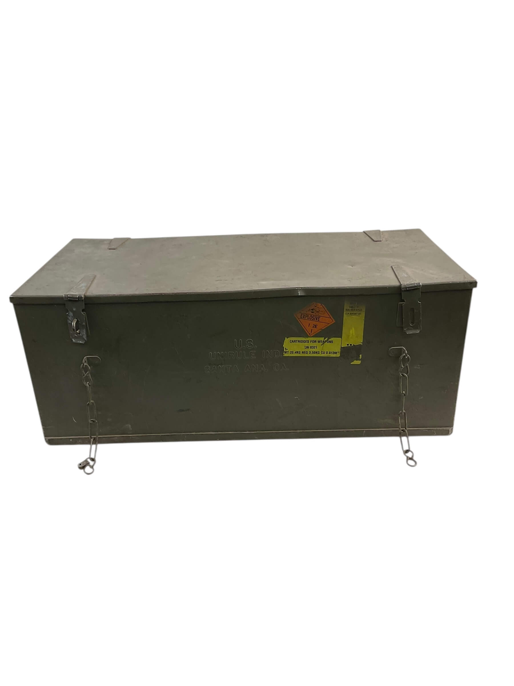 US Army Steel Foot Locker Box 29" X 13 1/2" X 11" EMPTY US Army Steel Foot Locker Box 29" X 13 1/2" X 11" EMPTY