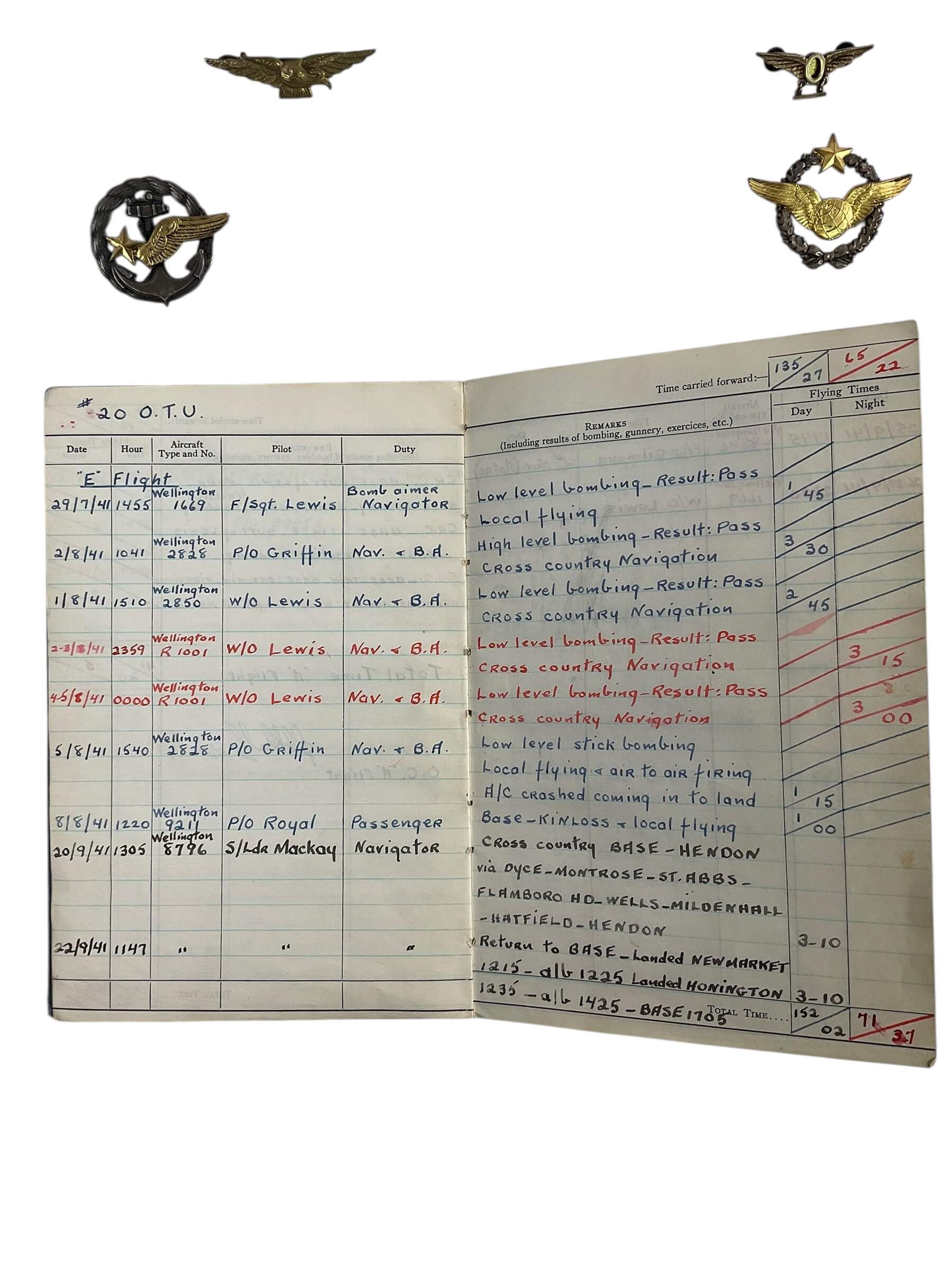 WW2 Canadian RCAF DSO DFC Log Book Pathfinder Medal Group With Research WW2 Canadian RCAF DSO DFC Log Book Pathfinder Medal Group With Research