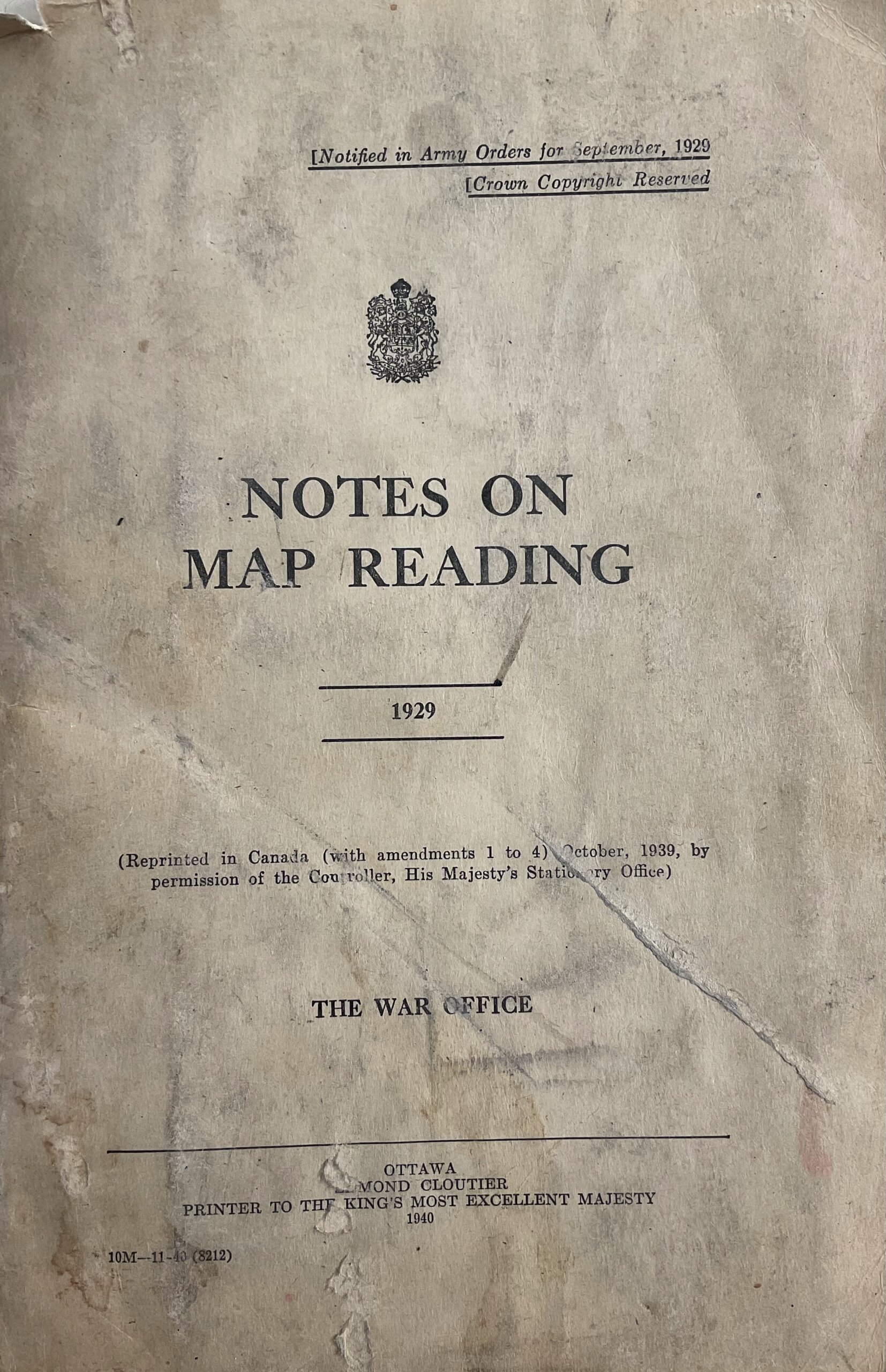 Canadian Notes on Map Reading 1929 Used Softcover Reference Book Canadian Notes on Map Reading 1929 Used Softcover Reference Book