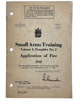 WW2 Canadian Army Small Arms Training Application of Fire Vol 1 P No 2 Used Training Manual WW2 Canadian Army Small Arms Training Application of Fire Vol 1 P No 2 Used Training Manual