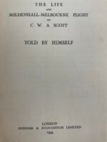 WW2 British RAF Scott's Book Mildenhall-Melbourne Flight Used Hardcover Reference Book WW2 British RAF Scott's Book Mildenhall-Melbourne Flight Used Hardcover Reference Book