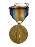 WW1 British BEF Victory Medal 45164 Pte. F.W. Gurr Loyal Lancashire Full Size