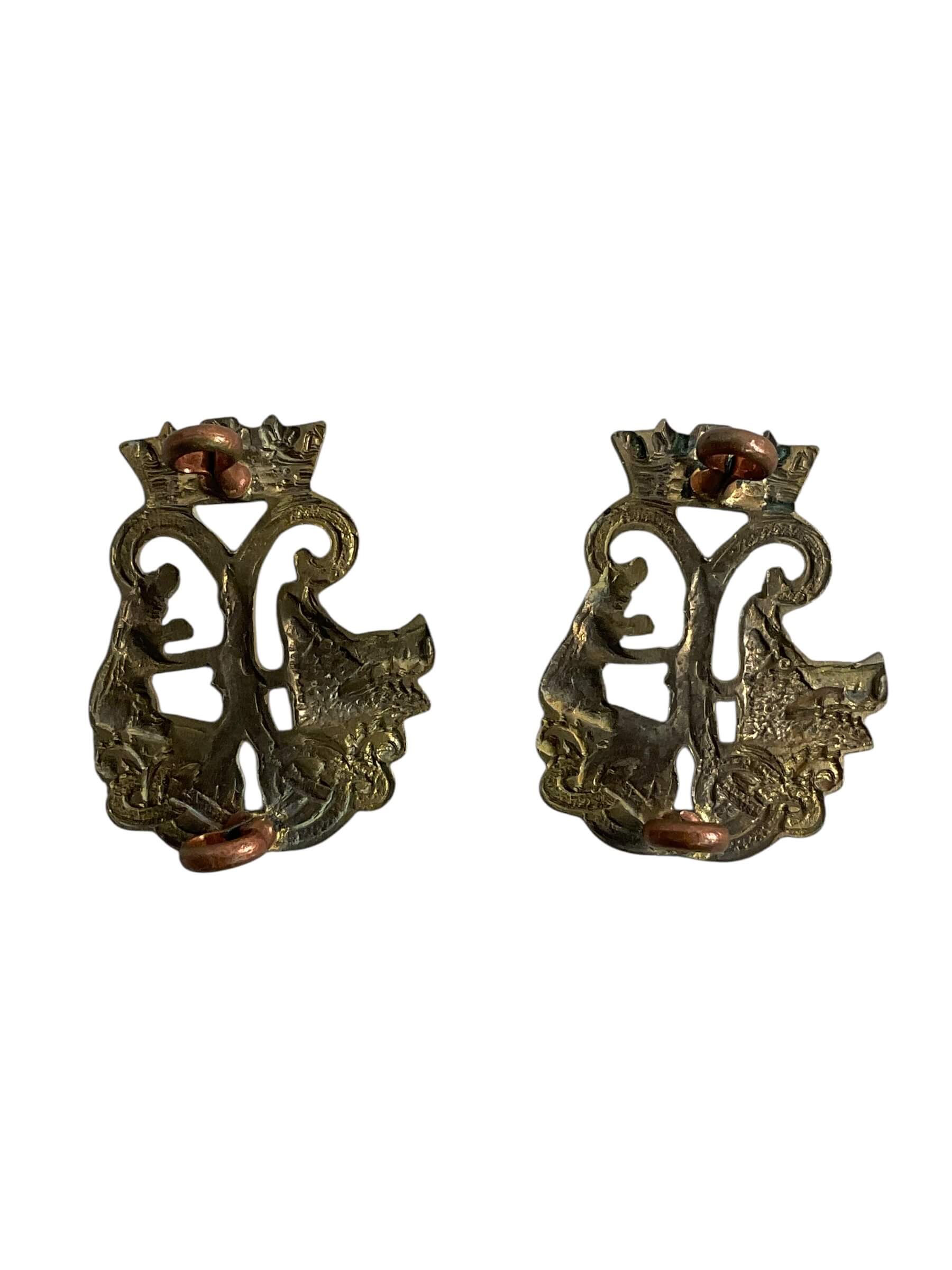 WW2 British Argyll and Sutherland Highlanders Collars Insignia Pair WW2 British Argyll and Sutherland Highlanders Collars Insignia Pair