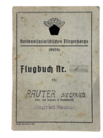 WW2 German NSFK Flugbuch Log Book Named