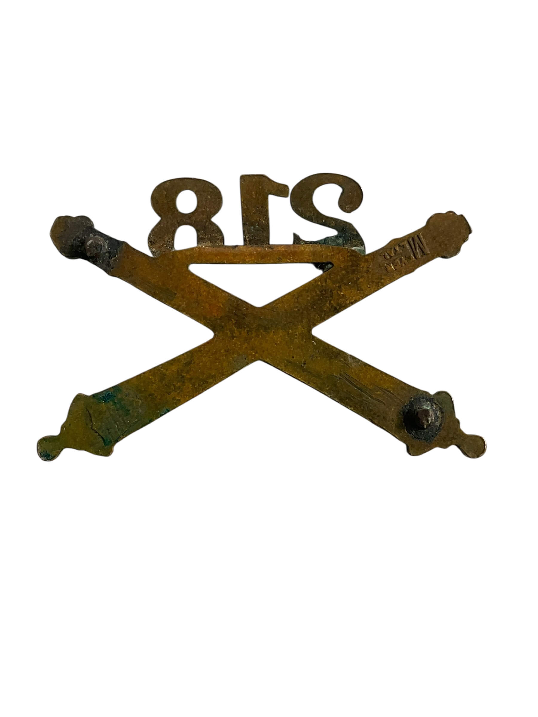 WW1 US AEF 218th Field Artillery Officers Collar Insignia Single WW1 US AEF 218th Field Artillery Officers Collar Insignia Single