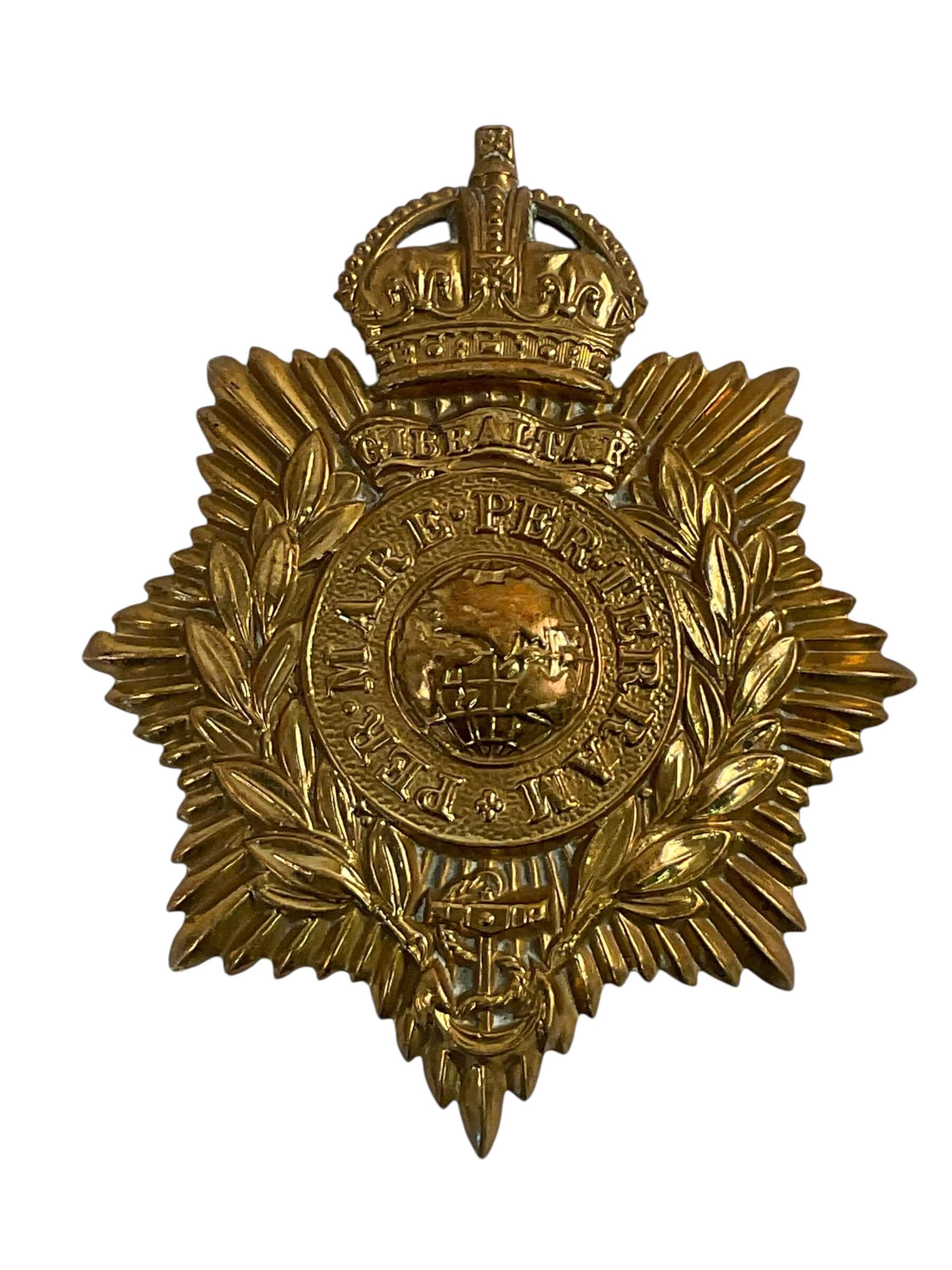 WW2 British Royal Marines Other Ranks Helmet Plate WW2 British Royal Marines Other Ranks Helmet Plate