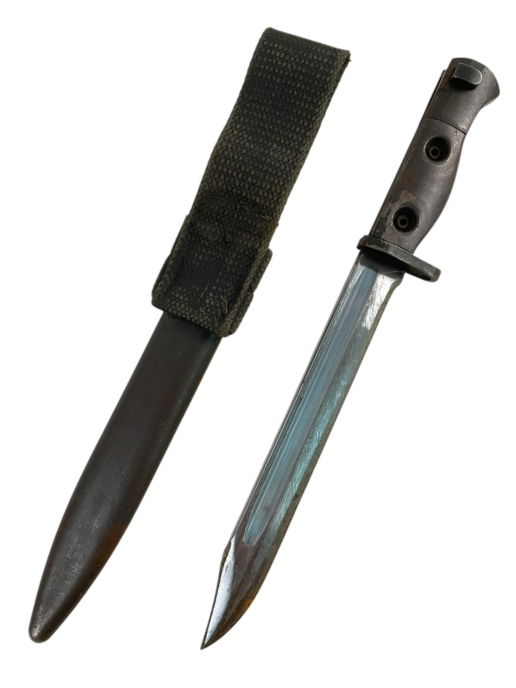 Canadian Forces FN C1 Bayonet With Scabbard 1957 Dated With Frog Sharpened MISSING BARREL MOUNT Canadian Forces FN C1 Bayonet With Scabbard 1957 Dated With Frog Sharpened MISSING BARREL MOUNT