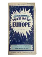 WW2 British German Russian Soviet War Map of Europe Three Maps in One