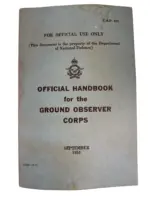 Canadian Forces RCAF Official Handbook for the Ground Observer Corps 1951 Used Softcover Reference Book