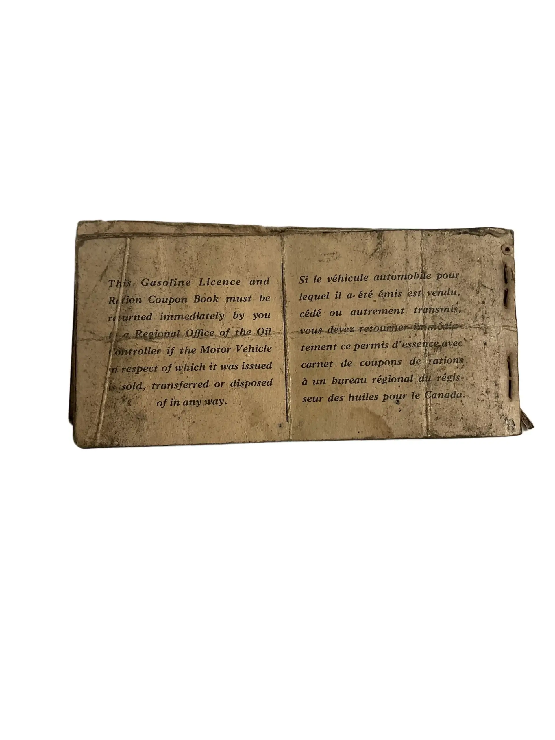 WW2 Canadian Army Gas Ration Coupon Book Dated 1945 WW2 Canadian Army Gas Ration Coupon Book Dated 1945