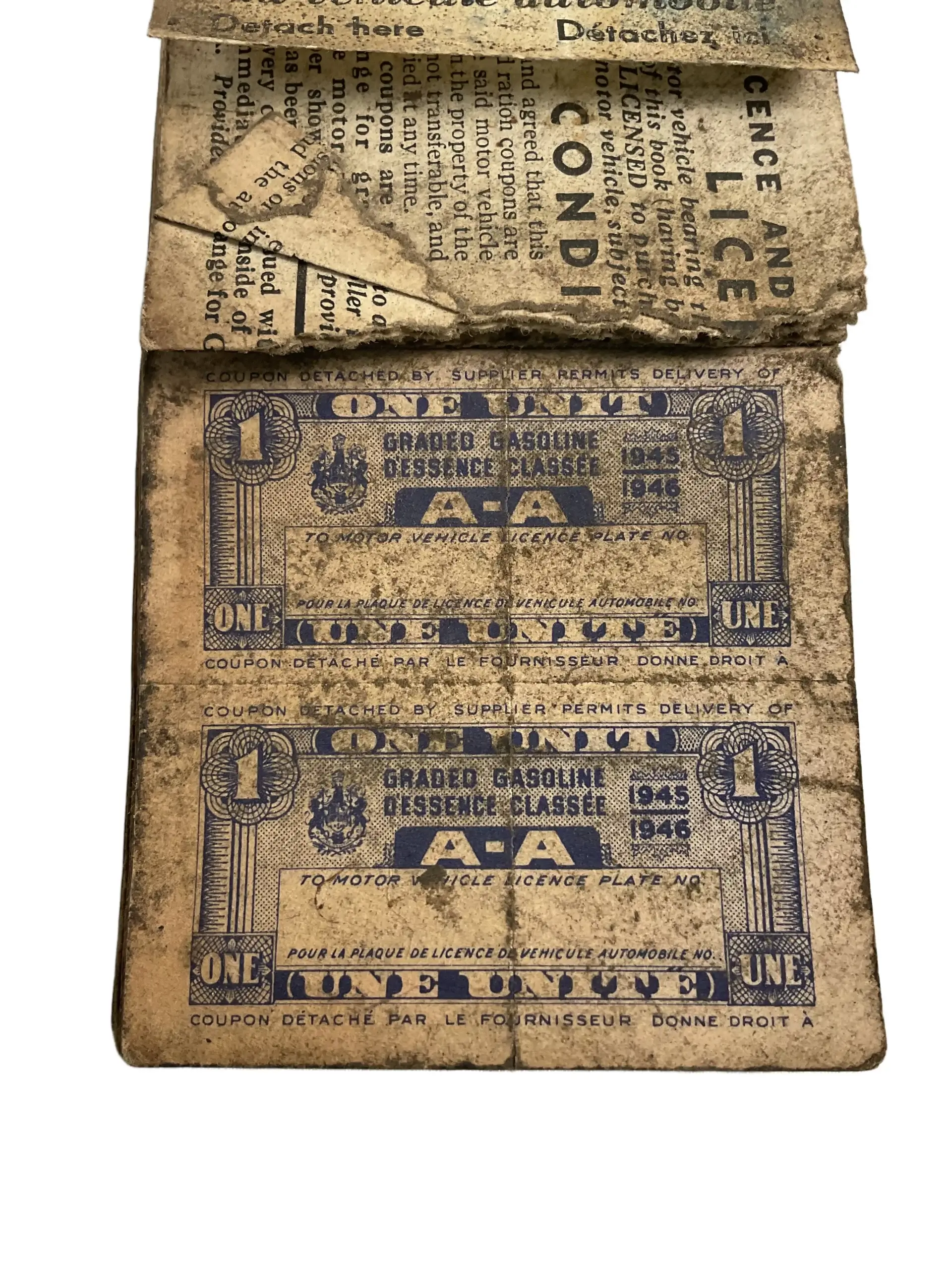 WW2 Canadian Army Gas Ration Coupon Book Dated 1945 WW2 Canadian Army Gas Ration Coupon Book Dated 1945