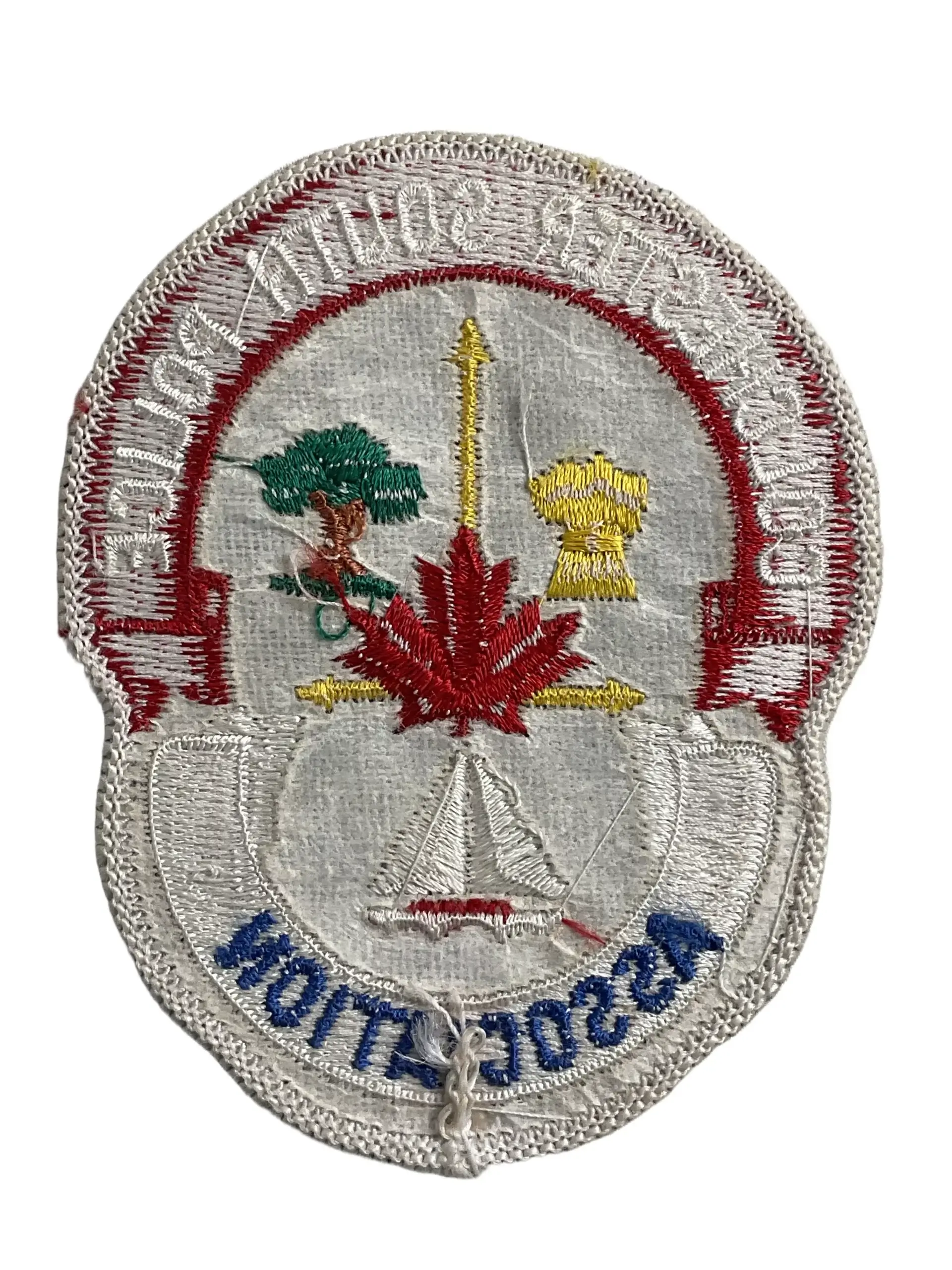 Canadian Colchester Ontario South Police Association White Border Patch Canadian Colchester Ontario South Police Association White Border Patch