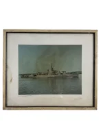 WW2 Canadian RCN Navy HMCS Joliette Framed Colour Photograph 11 1/2" X 13 1/2"