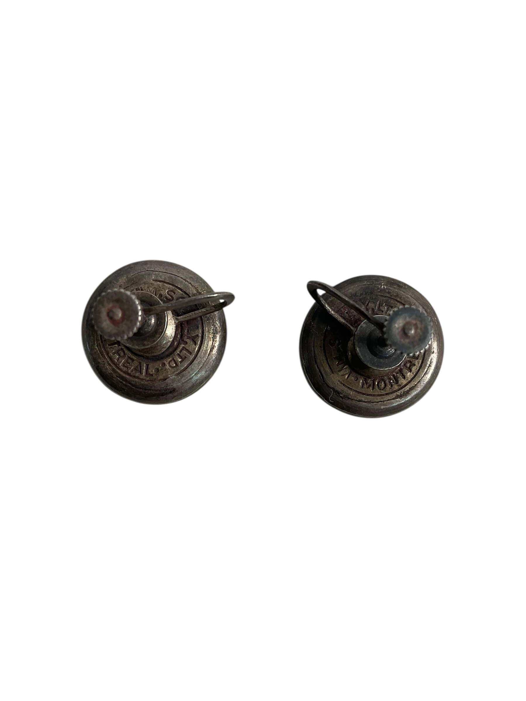 WW1 Canadian RCA Artillery Button Screw Back Earrings Pair WW1 Canadian RCA Artillery Button Screw Back Earrings Pair