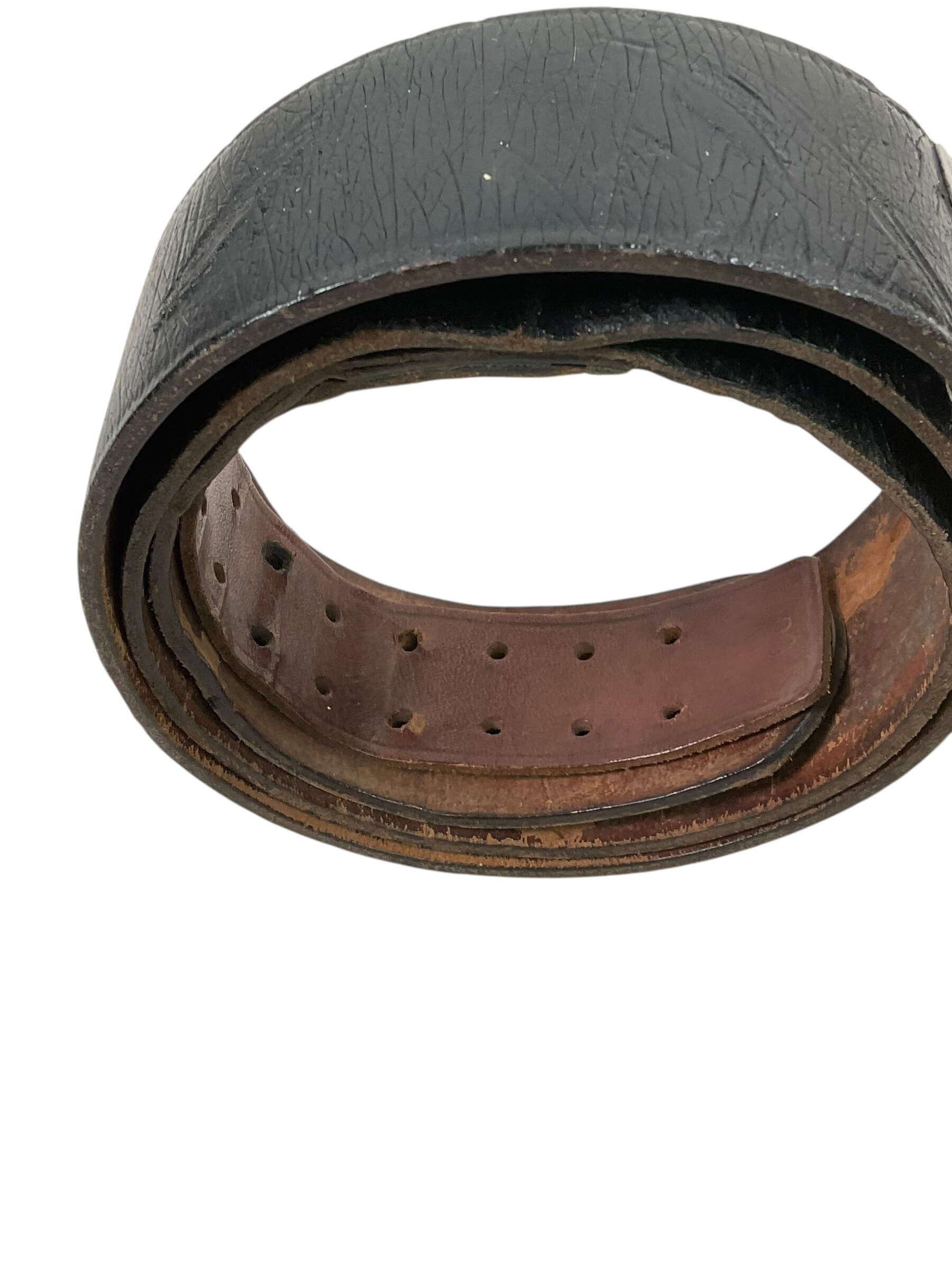 WW2 German Black Leather Equipment Belt Large Size 100cm WW2 German Black Leather Equipment Belt Large Size 100cm