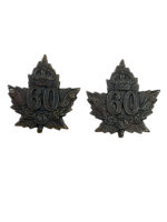 WW1 Canadian CEF 60th Battalion Collars Insignia Pair WW1 Canadian CEF 60th Battalion Collars Insignia Pair