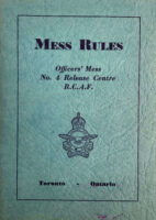 WW2 Canadian RCAF Mess Rules Officer's Mess No 4 Release Centre Toronto Used Softcover Reference Book