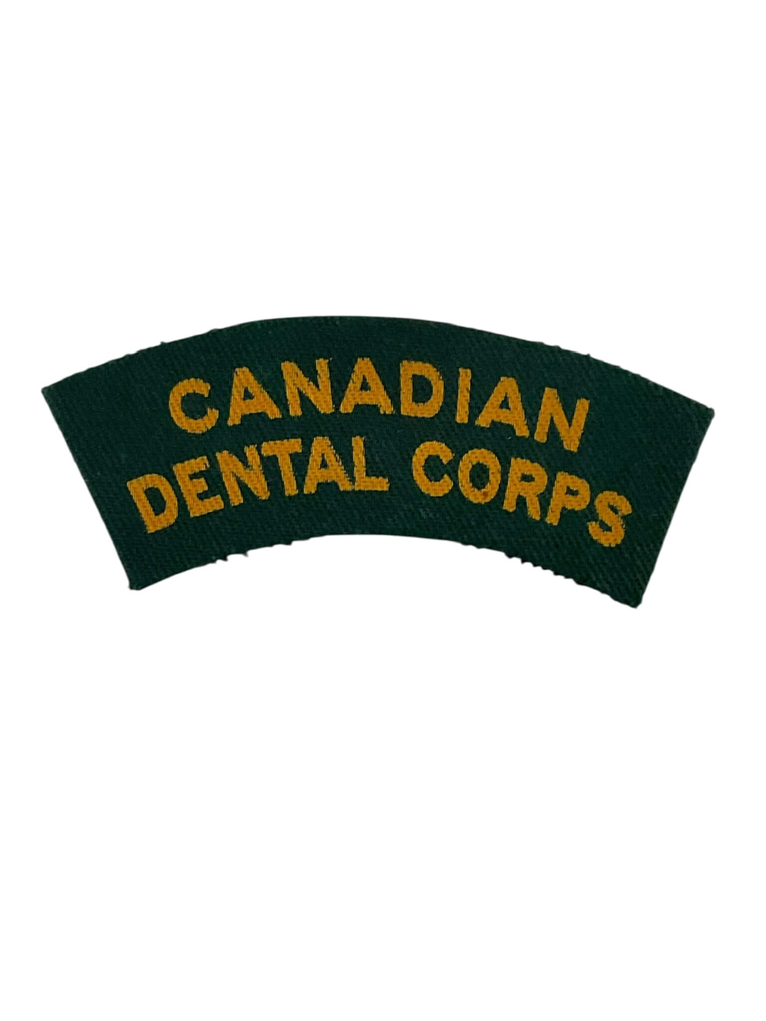 WW2 Canadian Dental Corps Canvas Shoulder Title Insignia Single WW2 Canadian Dental Corps Canvas Shoulder Title Insignia Single