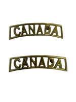 WW1 Canadian CEF CANADA Curved Shoulder Titles Insignia Pair 3 WW1 Canadian CEF CANADA Curved Shoulder Titles Insignia Pair 3